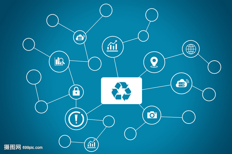 藍色環(huán)?？萍歼B線圖圖